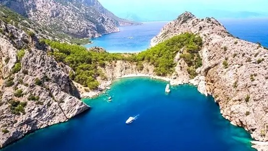 Морская прогулка в Porto Ceneviz,голубые бухты из Кемера — экскурсия в Турции